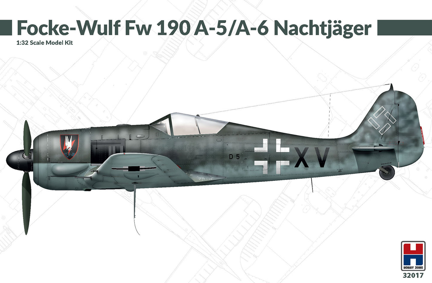 Hobby 2000 32017 1:32 Focke-Wulf Fw-190A-5/A-6 Nachtjager Hasegawa + Cartograf + Masks