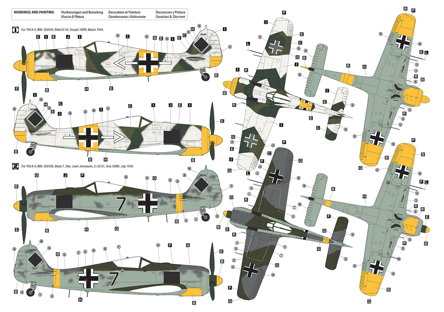 Hobby 2000 32018 1:32 Focke-Wulf Fw-190A-6 Eastern Front Hasegawa + Cartograf + Masks