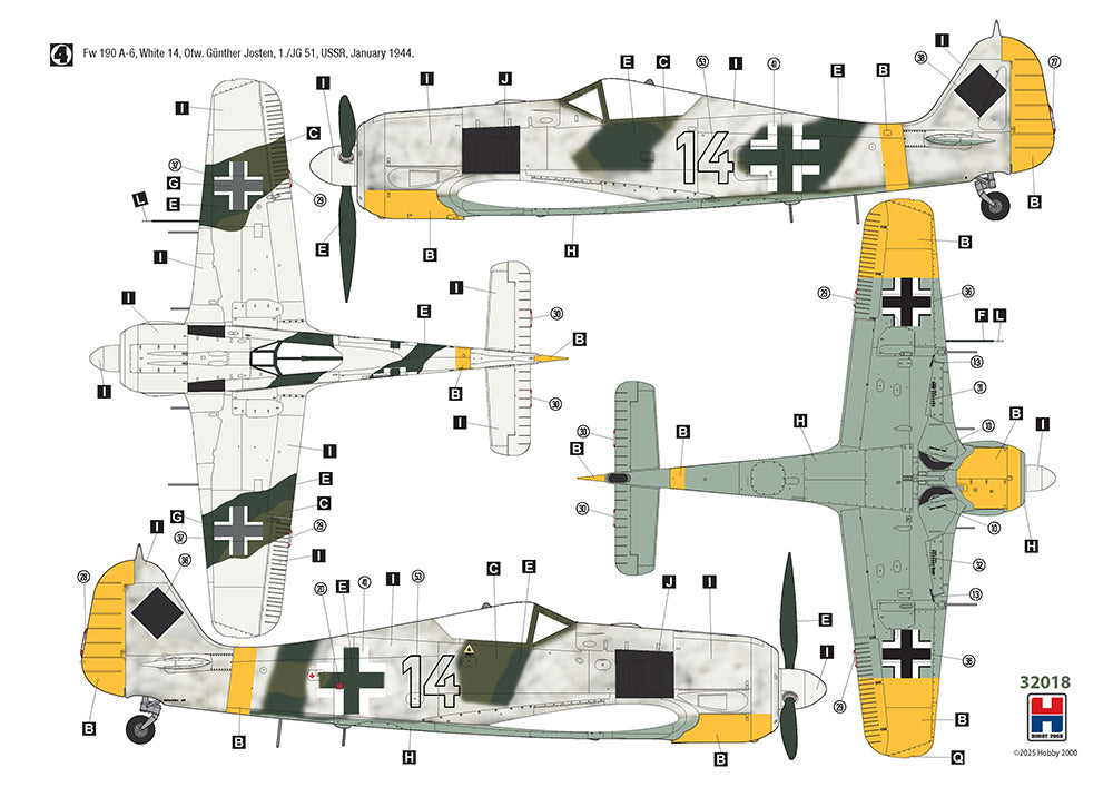 Hobby 2000 32018 1:32 Focke-Wulf Fw-190A-6 Eastern Front Hasegawa + Cartograf + Masks