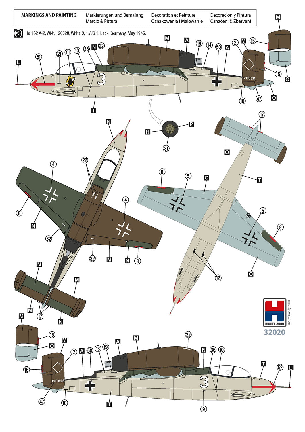 Hobby 2000 32020 1:32 Heinkel He-162A-2 Salamander