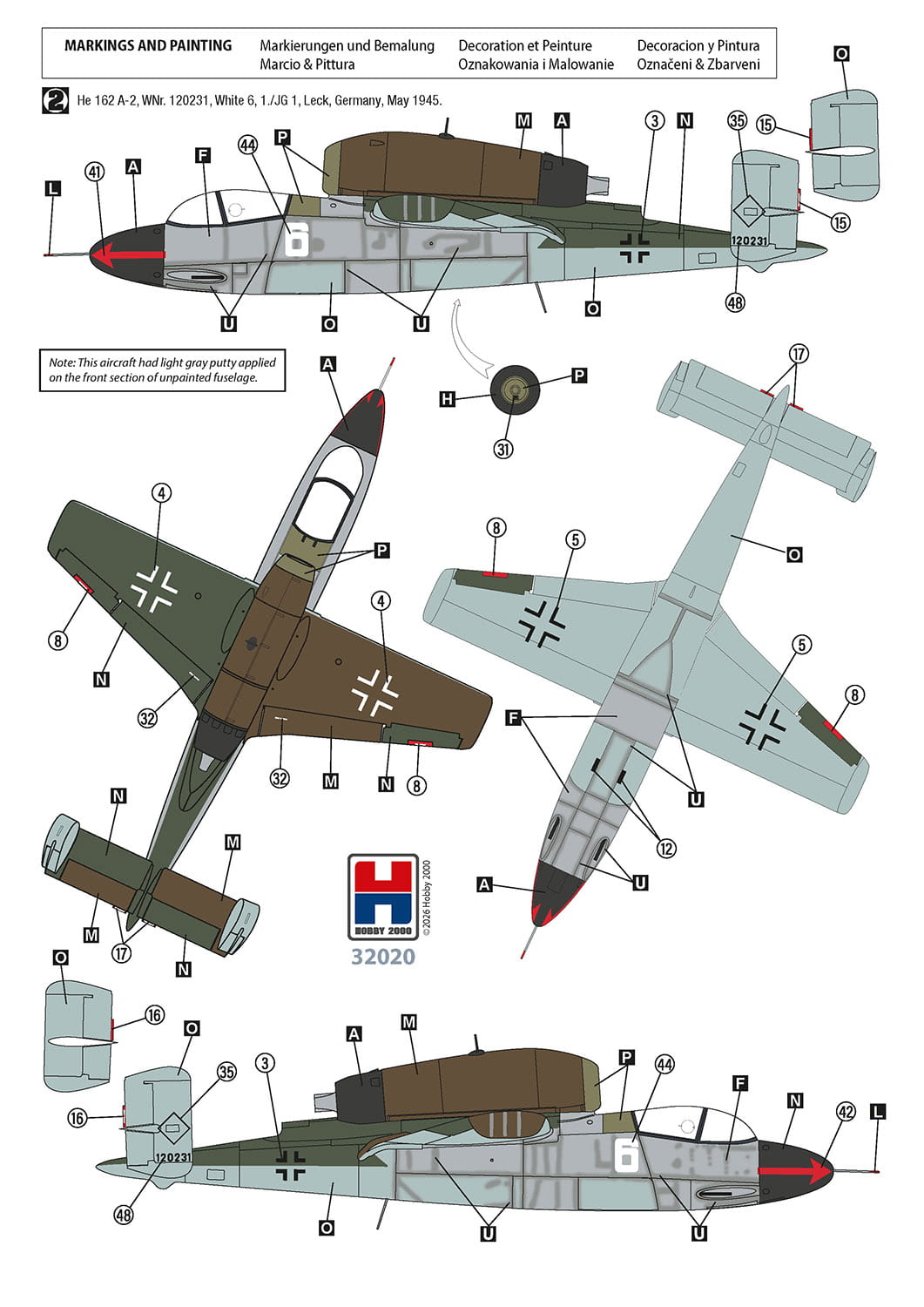 Hobby 2000 32020 1:32 Heinkel He-162A-2 Salamander