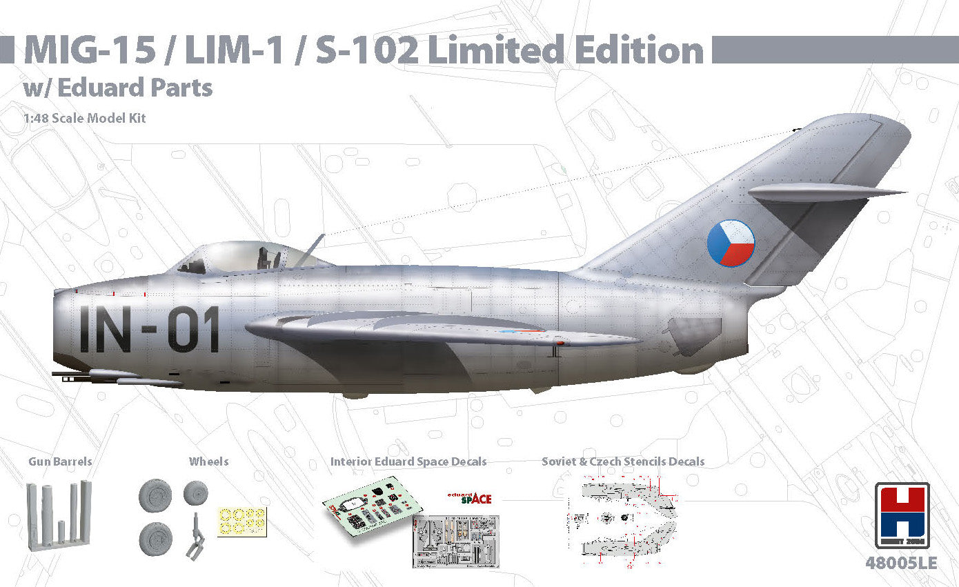 Hobby 2000 K48005LE 1:48 Mikoyan MiG-15 / LIM-1 Limited Edition 48005 + Eduard accessories