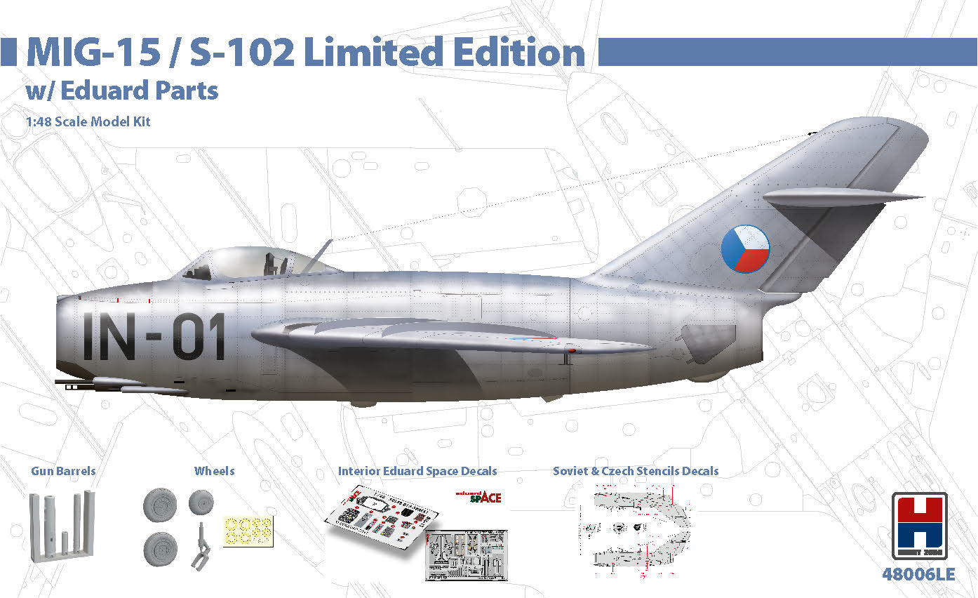 Hobby 2000 K48006LE 1:48 Mikoyan MiG-15 / S-102 Limited Edition 48006 + Eduard accessories