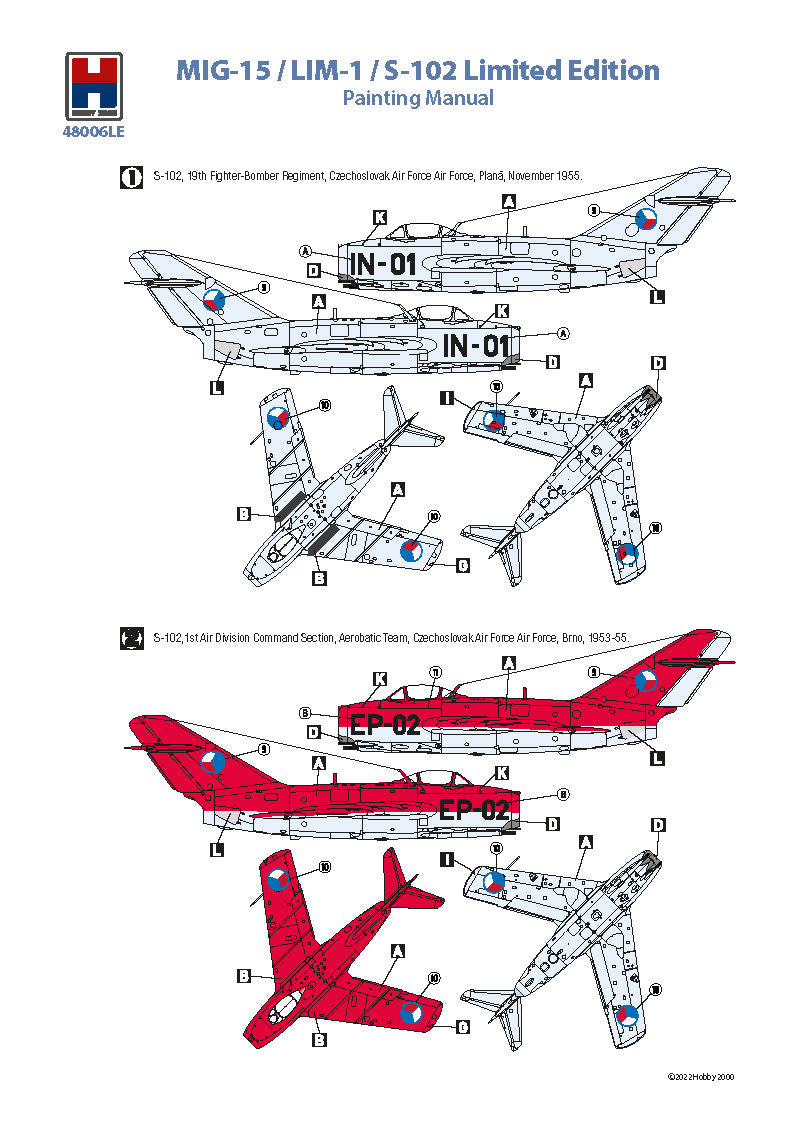 Hobby 2000 K48006LE 1:48 Mikoyan MiG-15 / S-102 Limited Edition 48006 + Eduard accessories