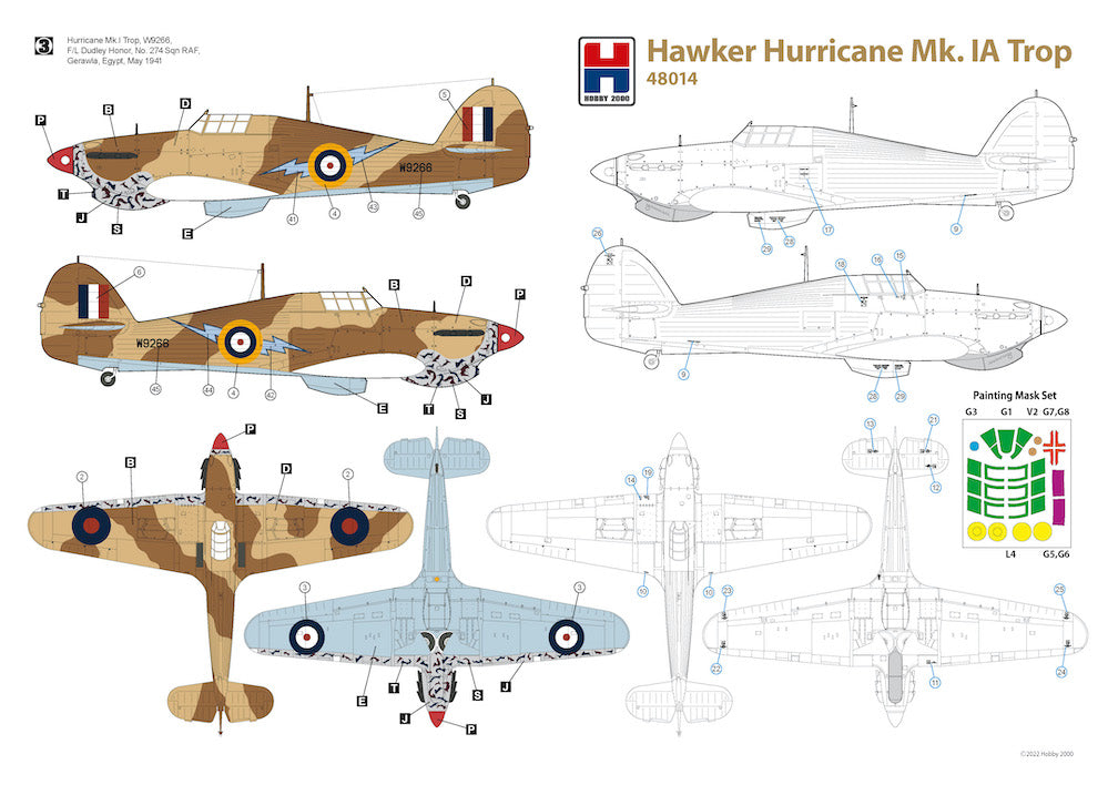 Hobby 2000 K48014 1:48 Hawker Hurricane Mk.IA Trop