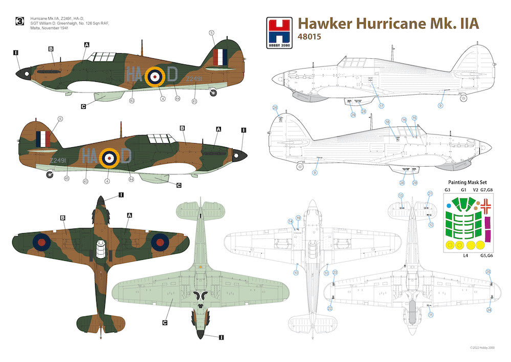 Hobby 2000 K48015 1:48 Hawker Hurricane Mk.IIA