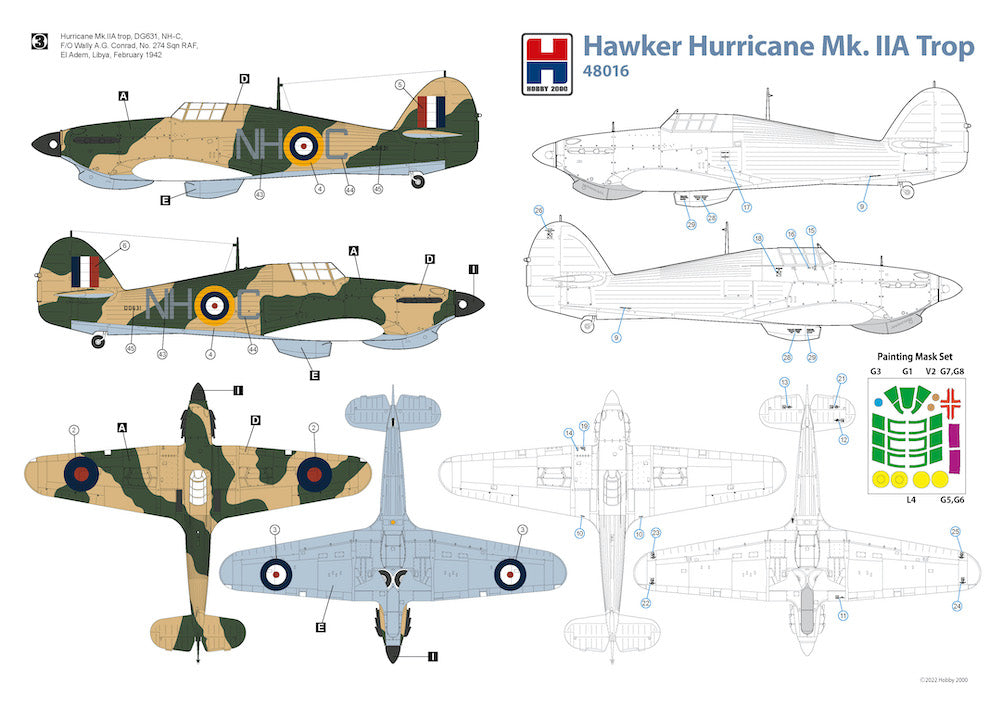 Hobby 2000 K48016 1:48 Hawker Hurricane Mk.IIA Trop