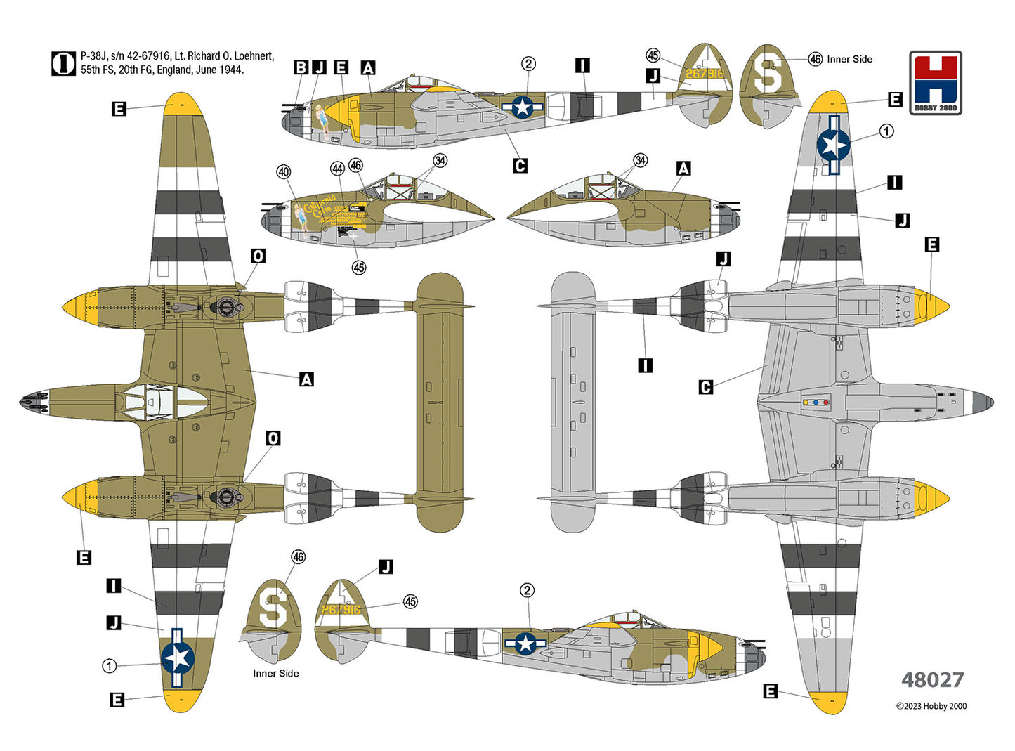 Hobby 2000 48027 1:48 Lockheed P-38J Lightning ETO 1944