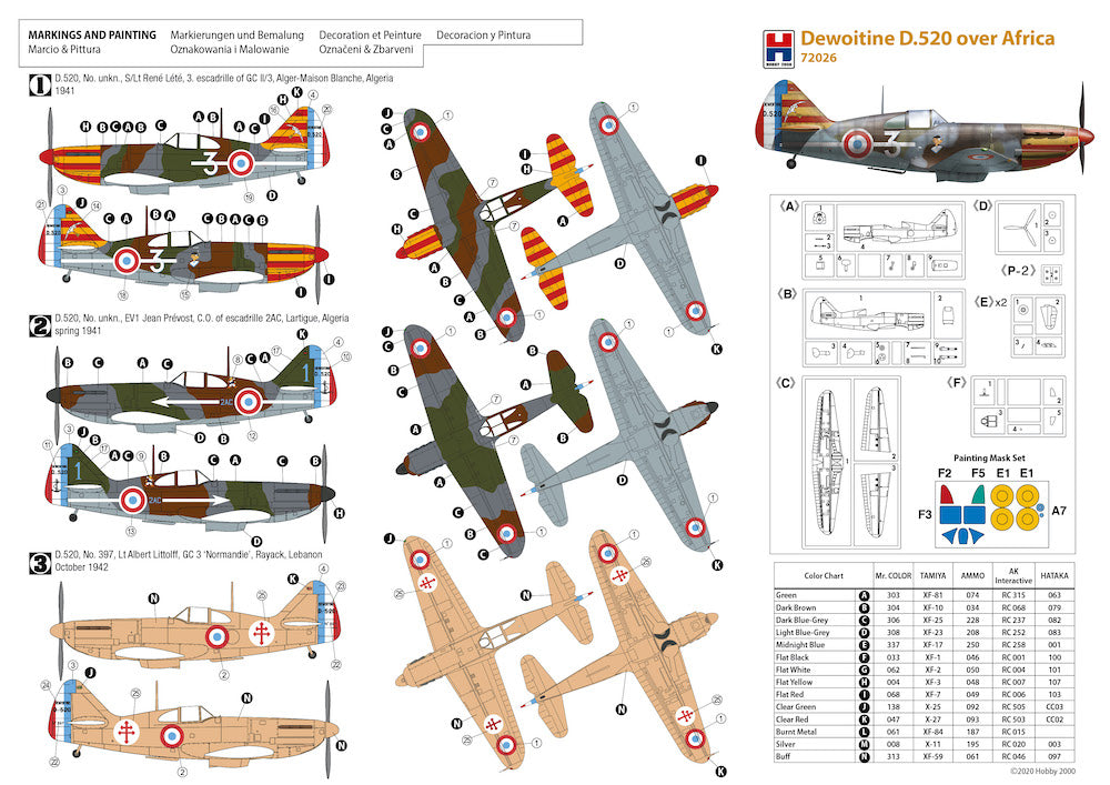 Hobby 2000 K72026 1:72 Dewoitine D.520 over Africa