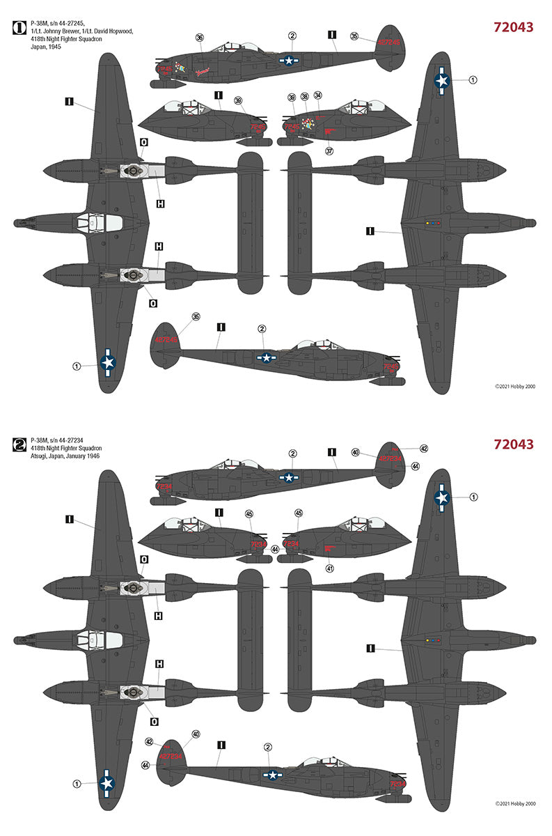 Hobby 2000 K72043 1:72 Lockheed P-38M Night Lightning