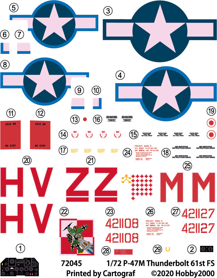 Hobby 2000 72045 1:72 Republic P-47M Thunderbolt 61st Fighter Squadron