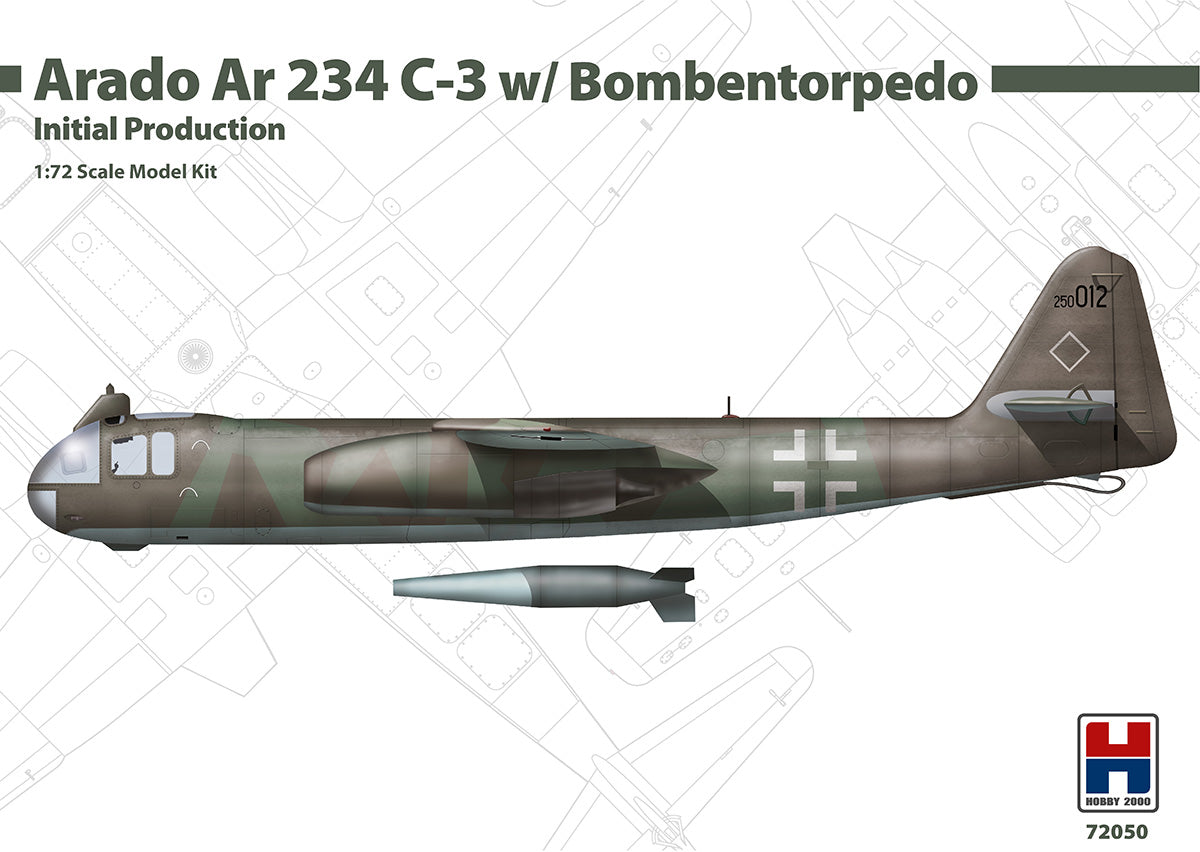 Hobby 2000 72050 1:72 Arado Ar234 C-3 with Bombentorpedo Initial Production