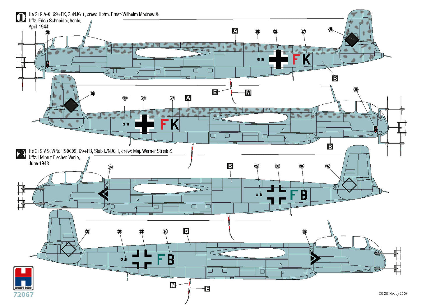 Hobby 2000 72067 1:72 Heinkel He219 A-0