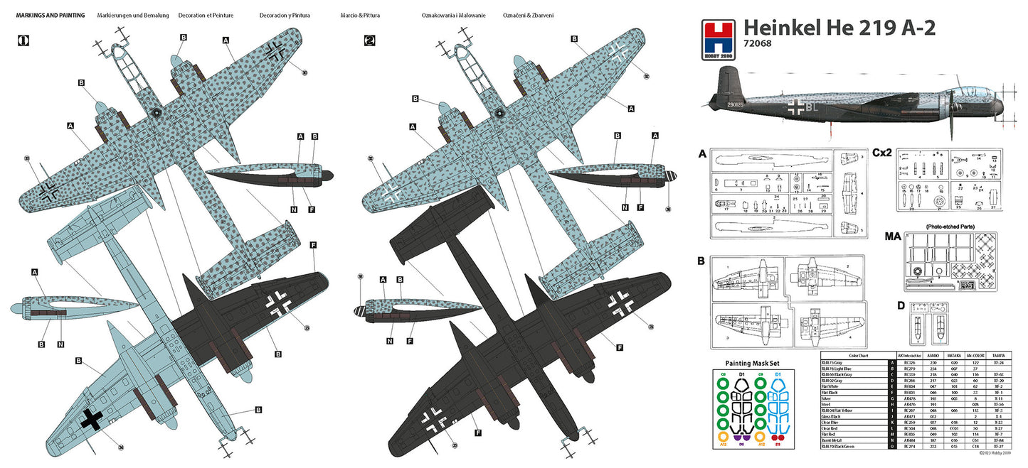 Hobby 2000 72068 1:72 Heinkel He219 A-2