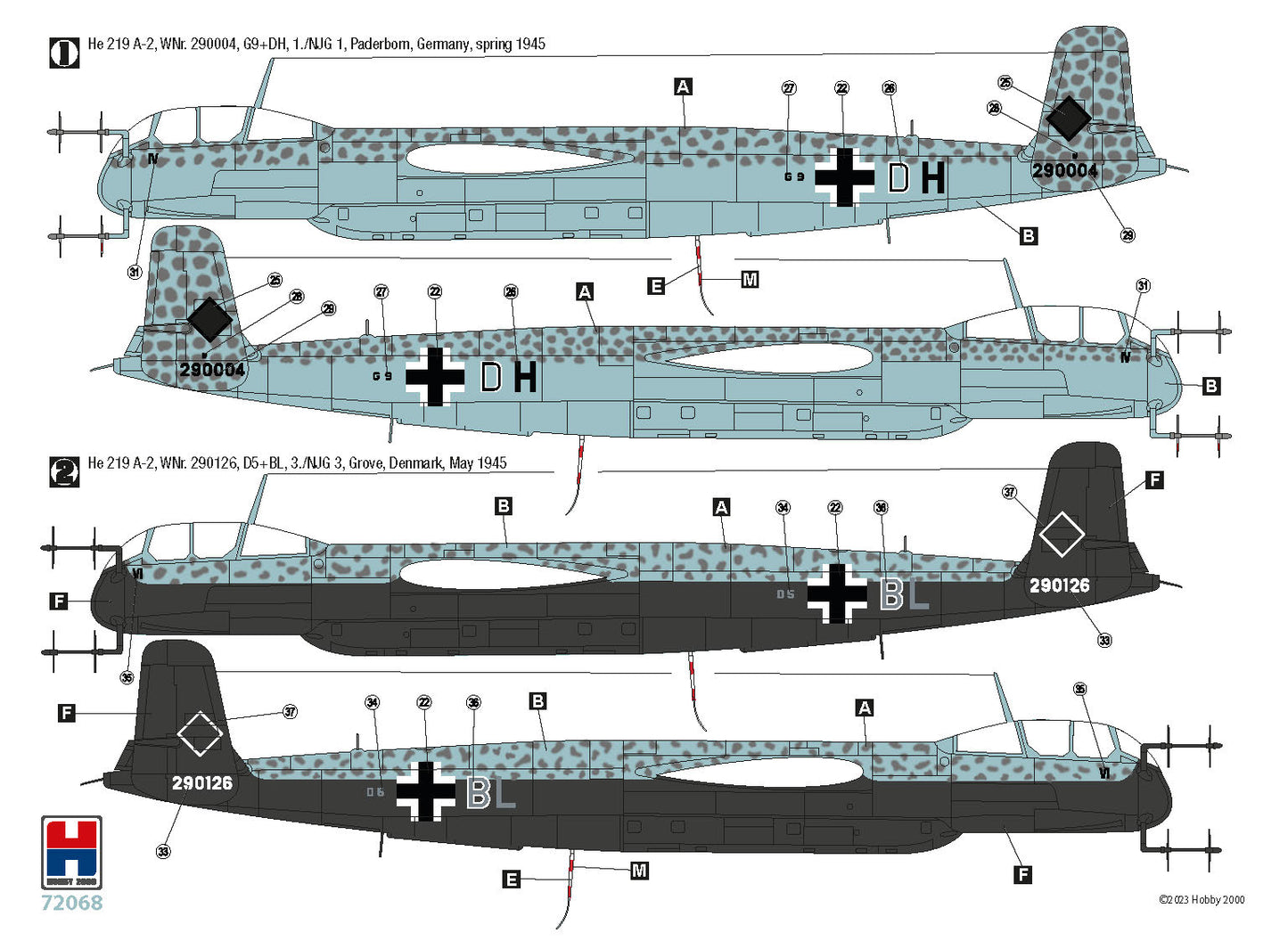 Hobby 2000 72068 1:72 Heinkel He219 A-2