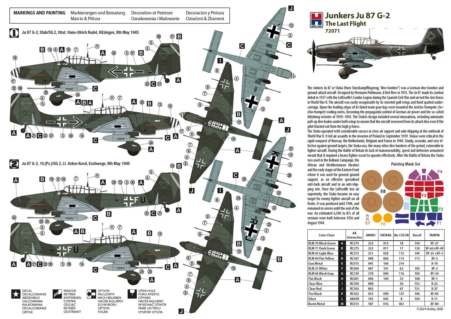 Hobby 2000 72071 1:72 Junkers Ju-87G-2 The Last Flight