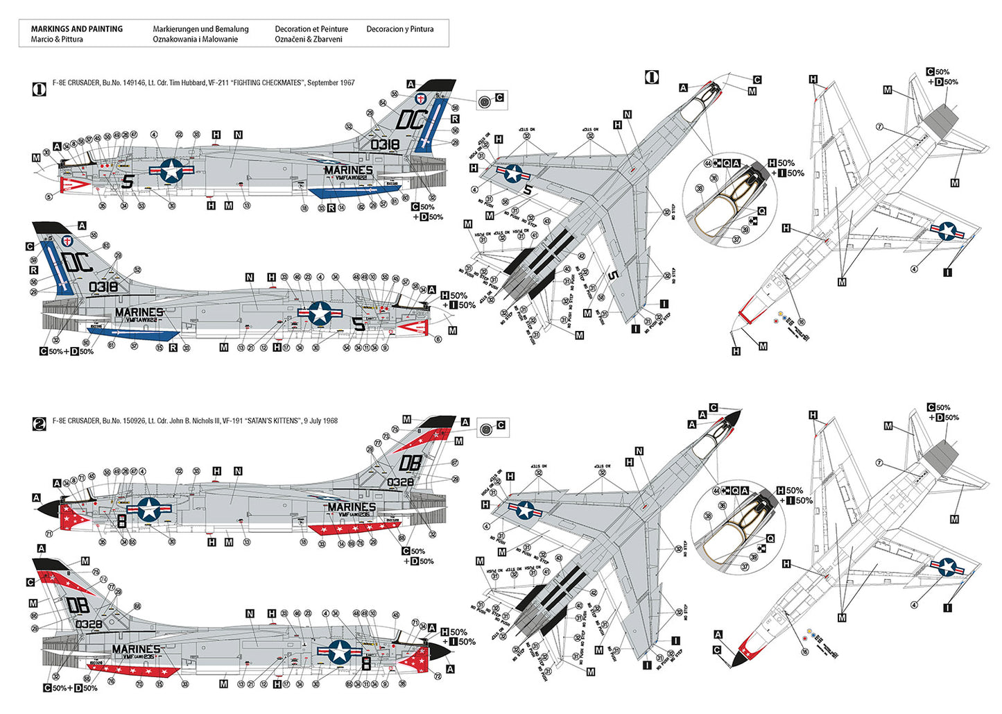 Hobby 2000 72074 1:72 Vought F-8E Crusader 'Marines'