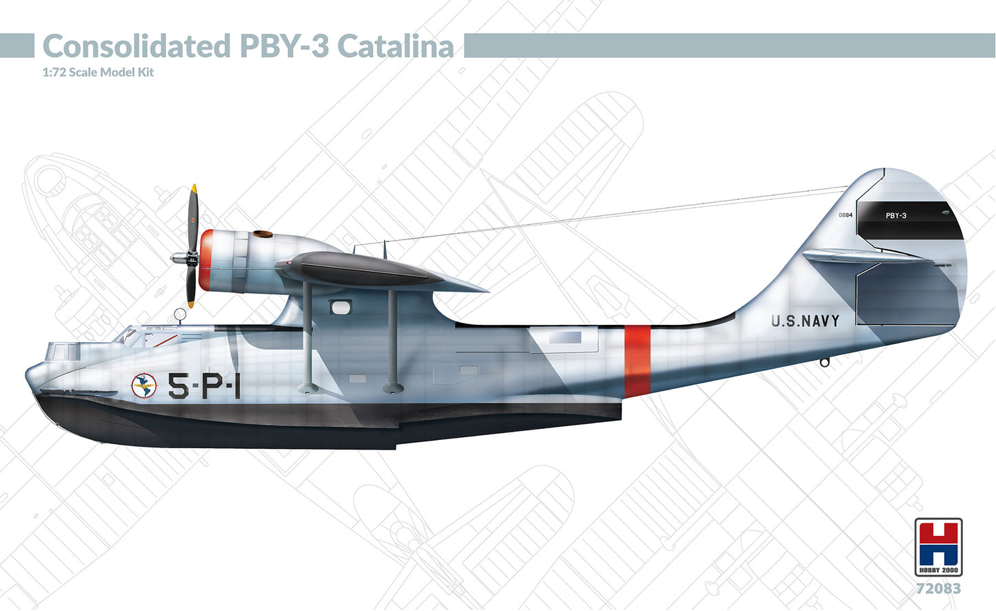 Hobby 2000 72083 1:72 Consolidated PBY-3 Catalina Academy + Cartograf + Masks