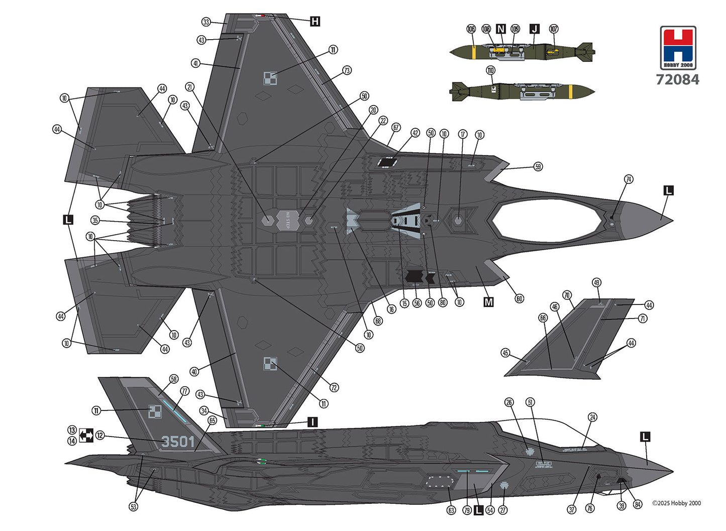 Hobby 2000 72084 1:72 Lockheed-Martin F-35A 'Husarz' Polish Air Force