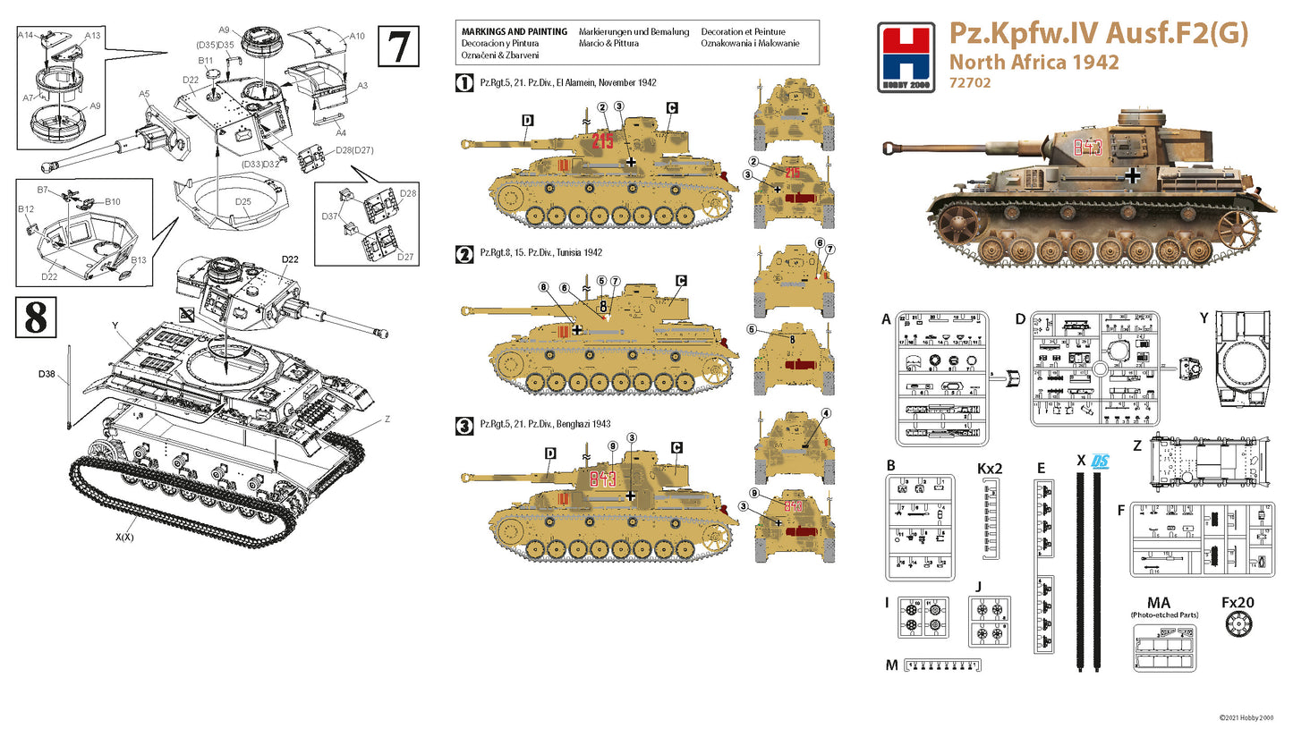 Hobby 2000 K72702 1:72 Pz.Kpfw.IV Ausf.F2 (G) North Africa 1942