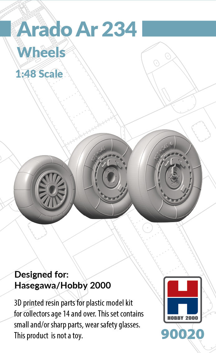 Hobby 2000 90020 1:48 Arado Ar-234 Wheels 1 3d-Printed