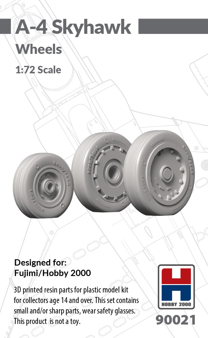Hobby 2000 90021 1:72 Douglas A-4E/A-4F Skyhawk Wheels 3d-Printed