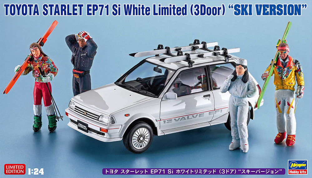 Hasegawa 20610 1:24 Toyota Starlet EP71 SI White Limited 3Door Ski Version