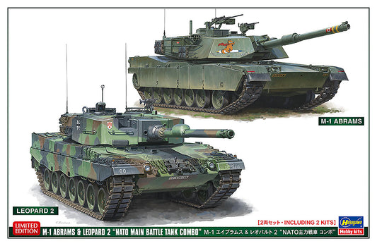 Hasegawa 30069 1:72 M1 Abrams & Leopard 2 Tank Combo. Two Kits In The Box