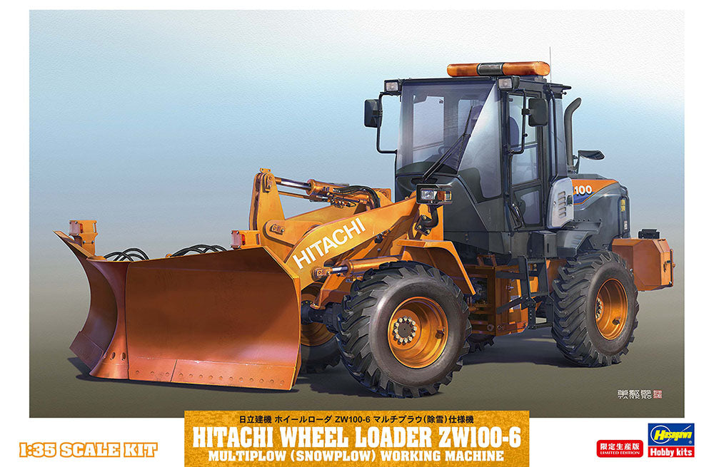 Hasegawa 66102 1:35 Hitachi Wheeled Loader ZW100-6 Multiplough