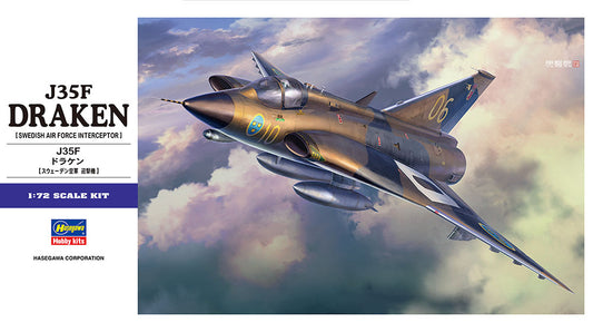 Hasegawa E48 1:72 Saab J-35F Draken