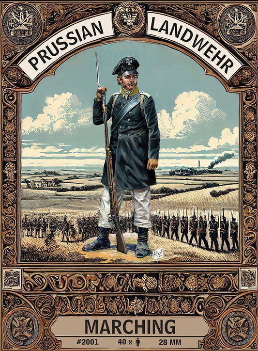 HAT Industrie 2001 28mm Napoleonic Prussian Landwehr (Marching)