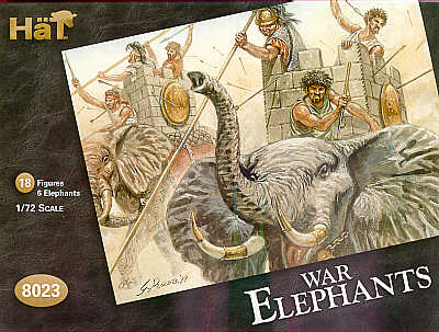 HAT Industrie 8023 1:72 War Elephants 6 Elephants and 18 figures