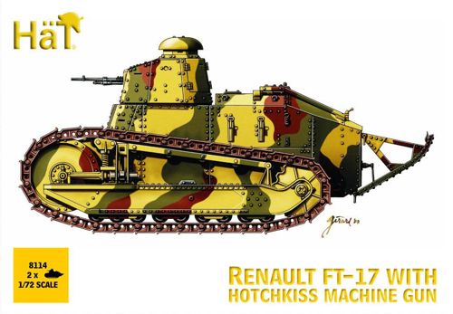 HAT Industrie 8114 1:72 2 x Renault FT-17 with Hotchkiss machine gun WWI