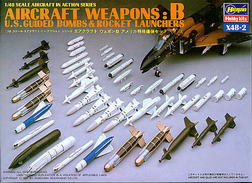 Hasegawa X48-02 1:48 Aircraft Weapons Set B - US Guided Bombs and Rocket Launchers