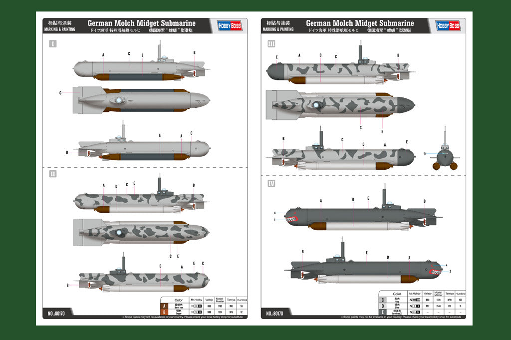 Hobby Boss 80170 1:35 Molch Midget Submarine