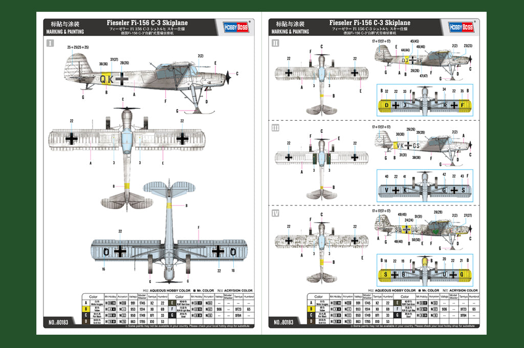 Hobby Boss 80183 1:35 Fieseler Fi-156C-3 'Storch' on Skis