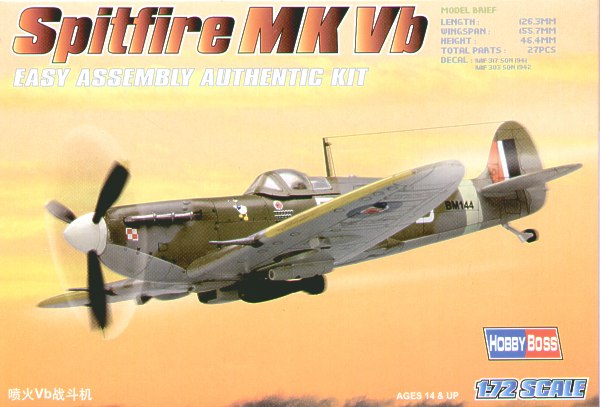 Hobby Boss 80212 1:72 Supermarine Spitfire Mk.Vb