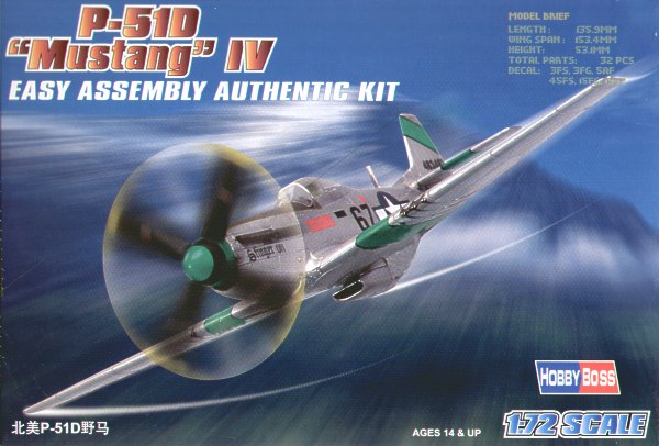 Hobby Boss 80230 1:72 North-American P-51D Mustang IV 'Easy Build'