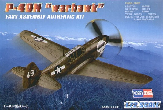 Hobby Boss 80252 1:72 Curtiss P-40N Warhawk 'Easy Build'