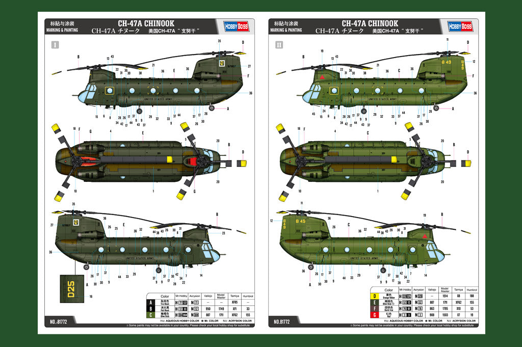 Hobby Boss 81772 1:48 Boeing CH-47A Chinook