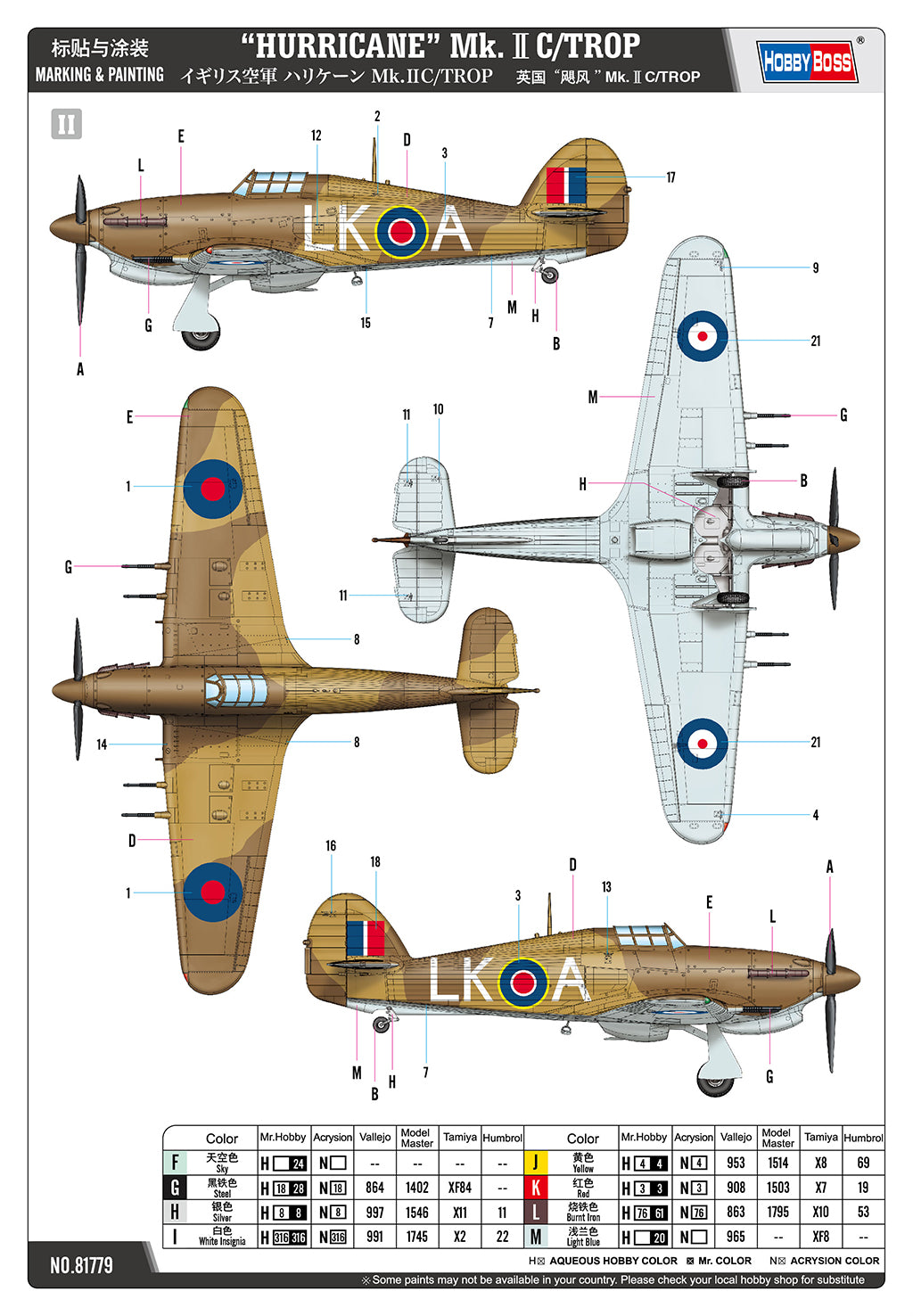 Hobby Boss 81779 1:48 Hawker Hurricane Mk.IIC/Trop