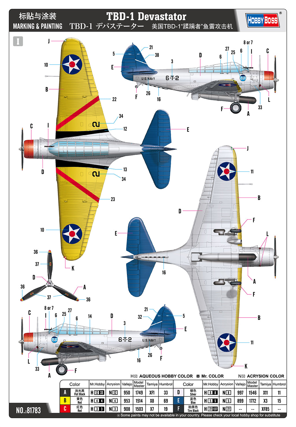 Hobby Boss 81783 1:48 Douglas TBD-1 Devastator