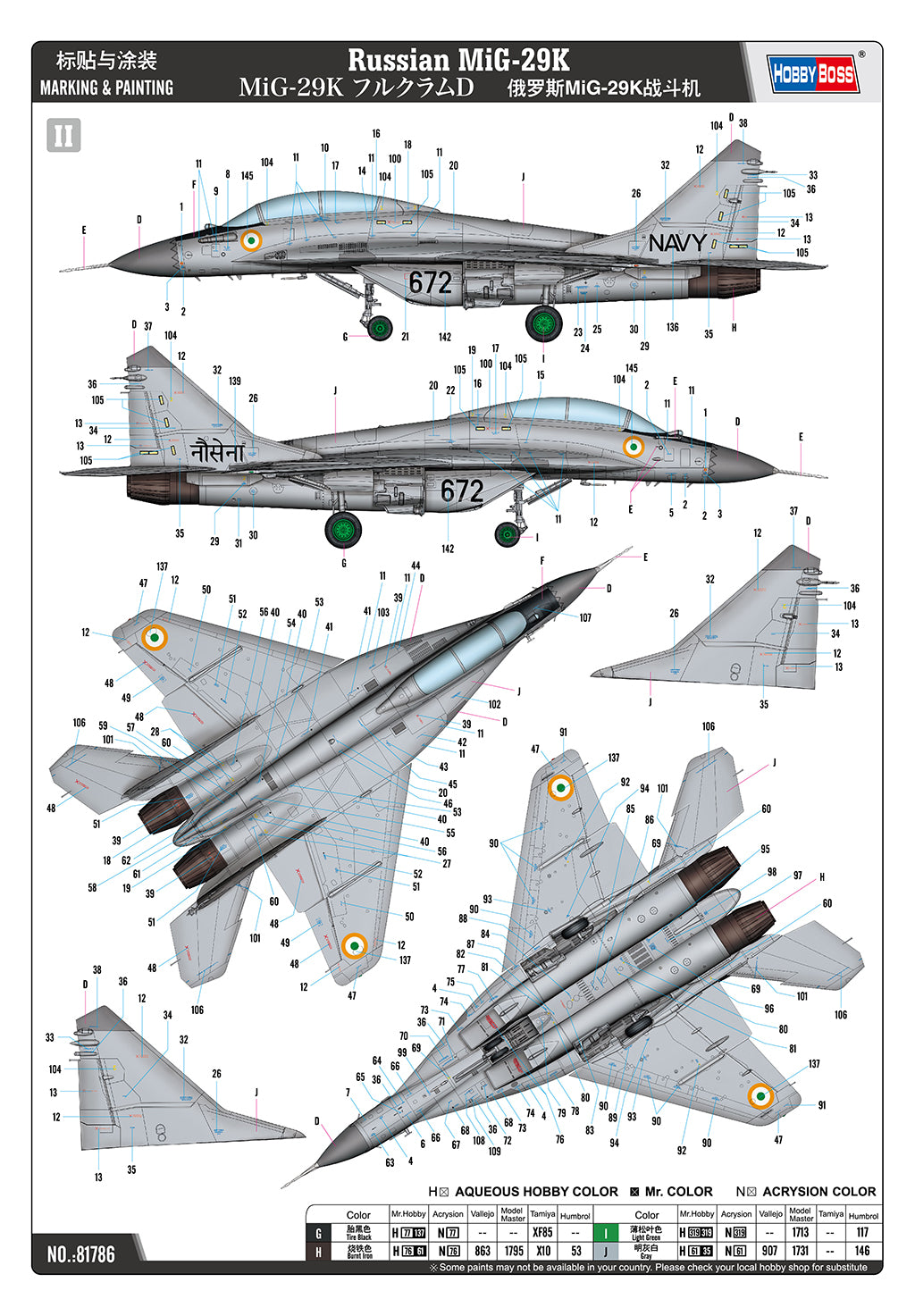 Hobby Boss 81786 1:48 Mikoyan MiG-29K Fulcrum