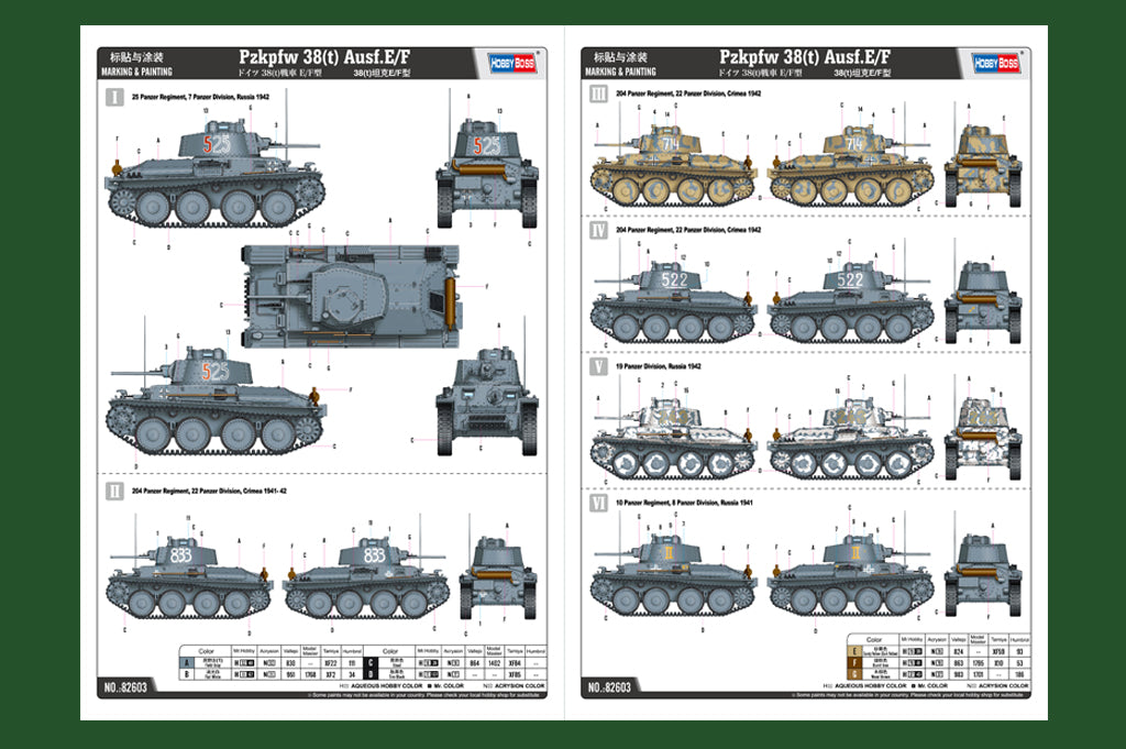 Hobby Boss 82603 1:16 Pz.kpfw 38(t) Ausf.E/FÃÂ 