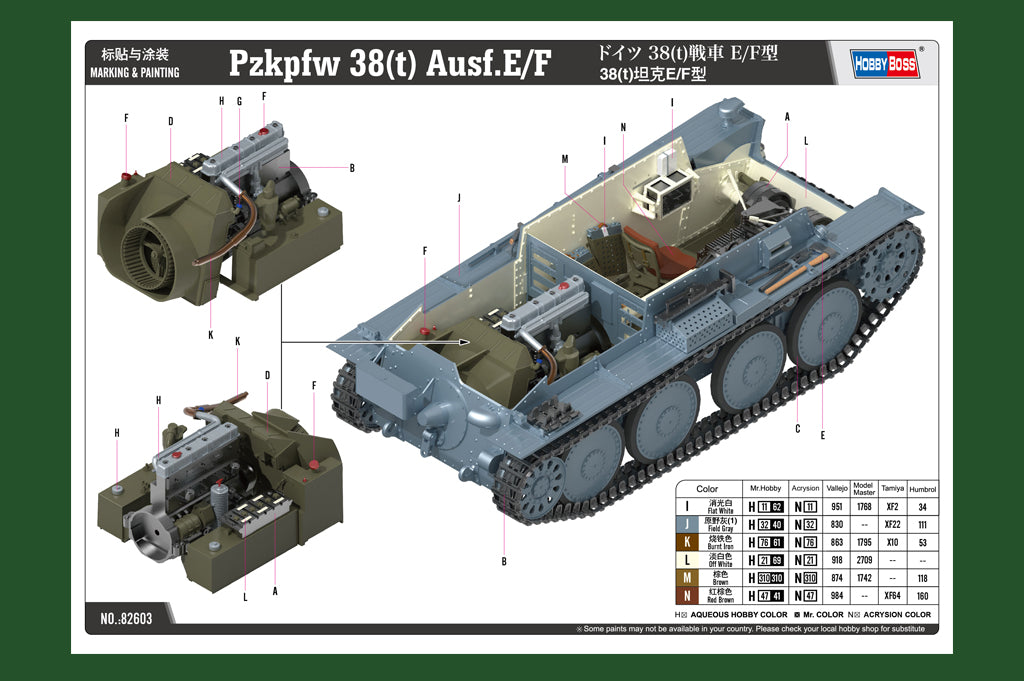 Hobby Boss 82603 1:16 Pz.kpfw 38(t) Ausf.E/FÃÂ 