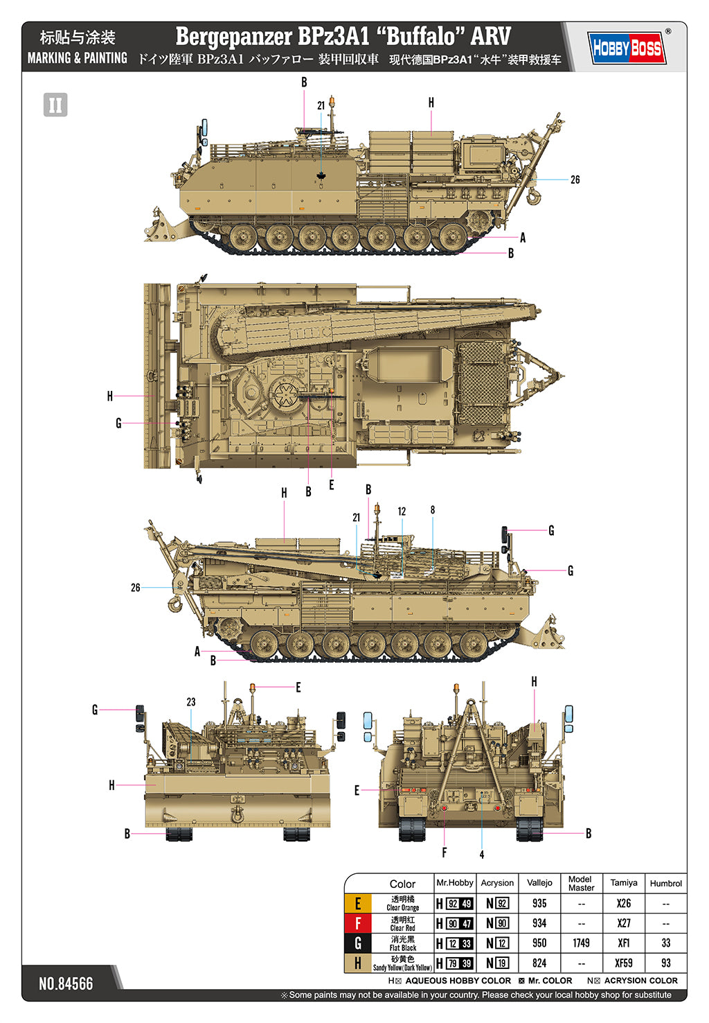 Hobby Boss 84566 1:35 Bergepanzer BPz3A1 'Buffalo' ARV