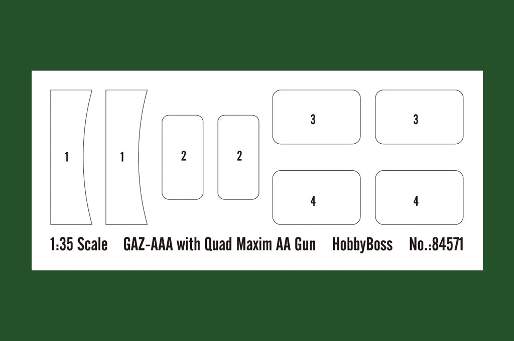 Hobby Boss 84571 1:35 Gaz-AAA with Quad Maxim AA Gun