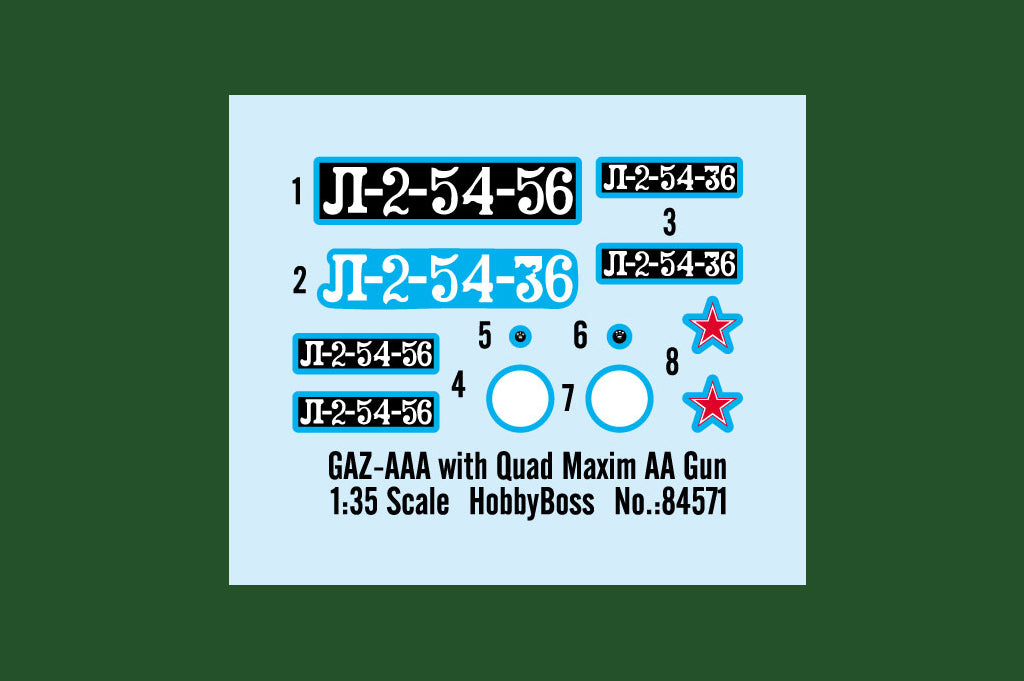 Hobby Boss 84571 1:35 Gaz-AAA with Quad Maxim AA Gun