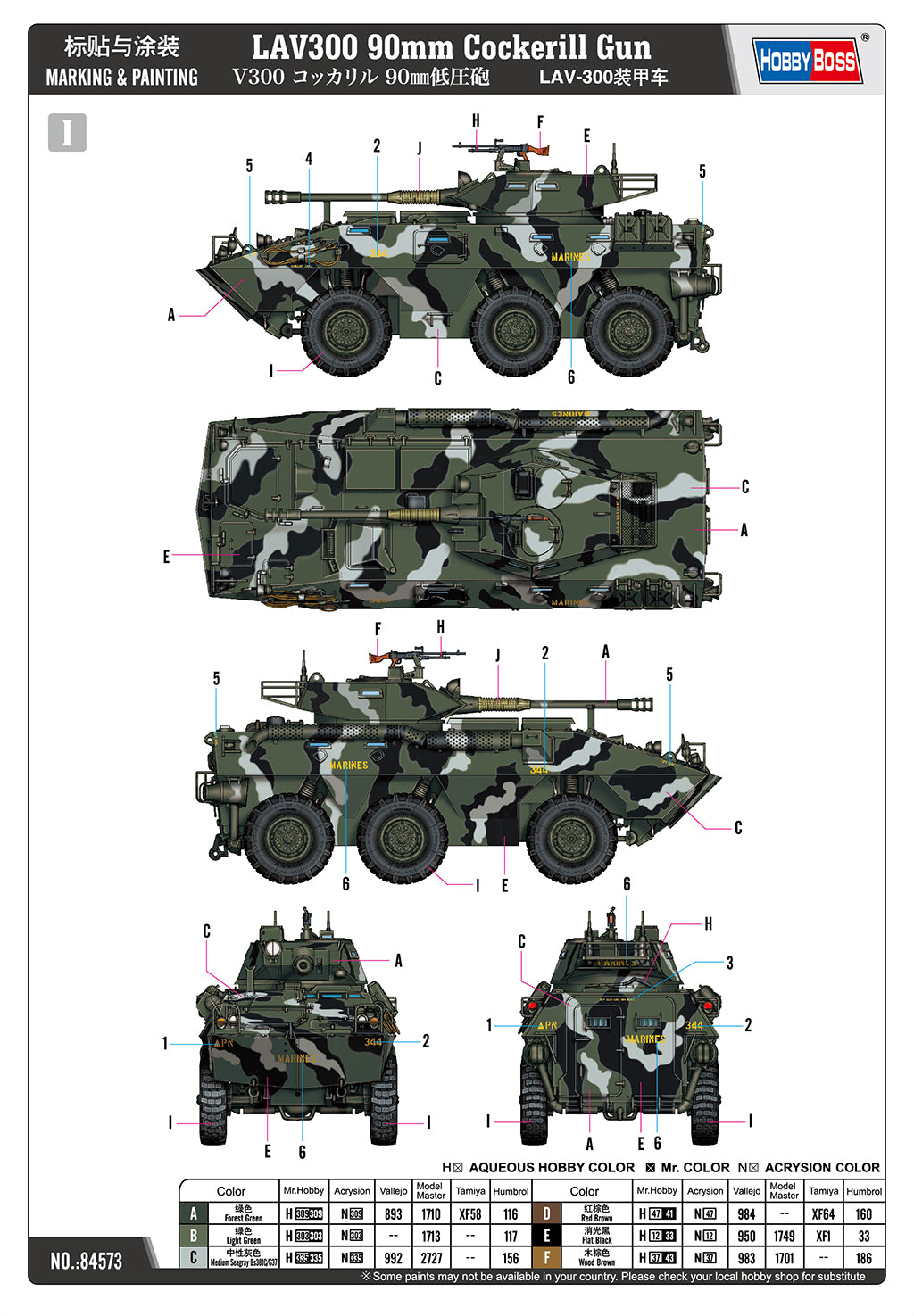 Hobby Boss 84573 1:35 LAV300 90mm Cockerill Gun