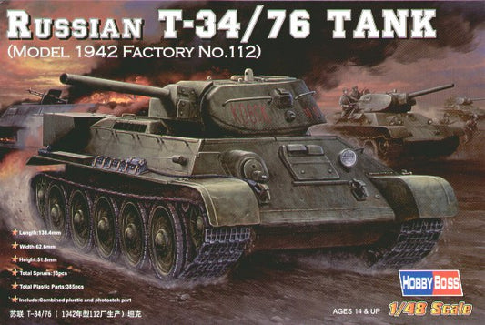 Hobby Boss 84806 1:48 Soviet T-34/76 Model 1942 Factory No 112